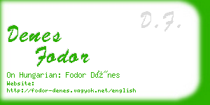 denes fodor business card